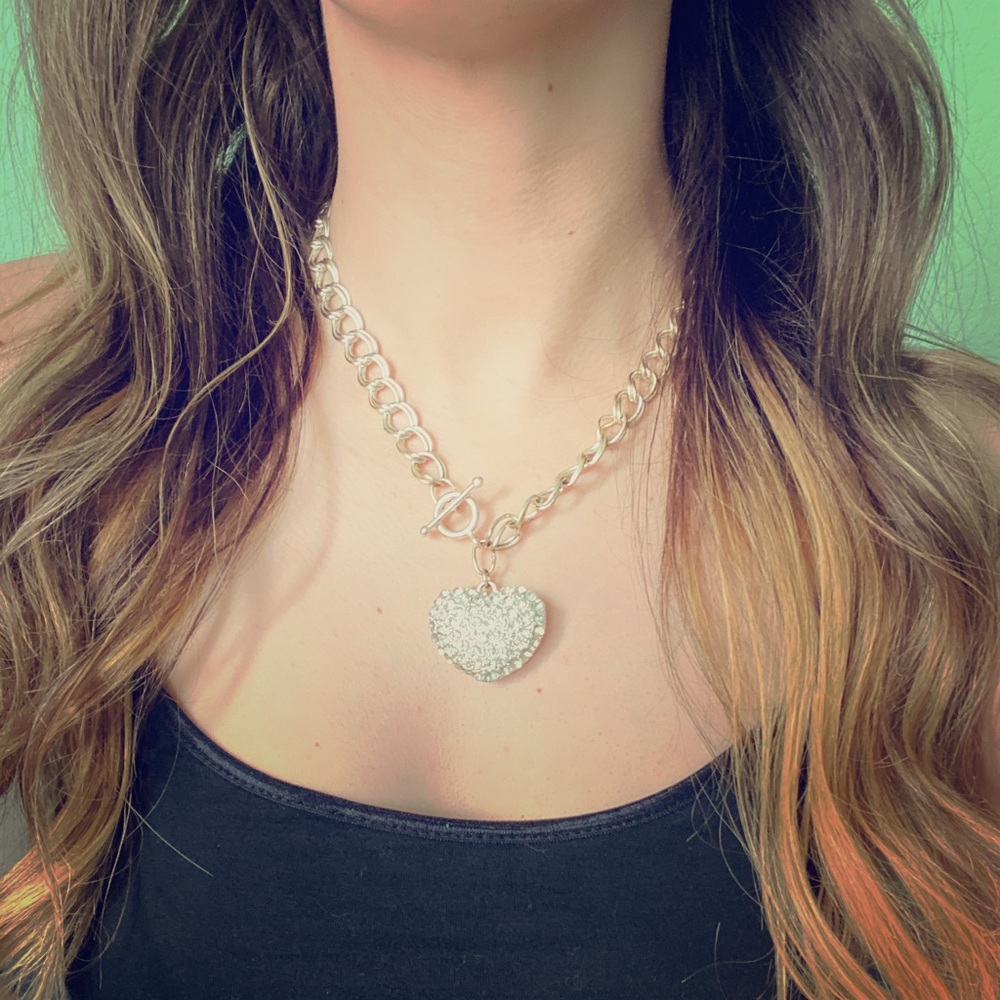 Silver Chain Heart Necklace